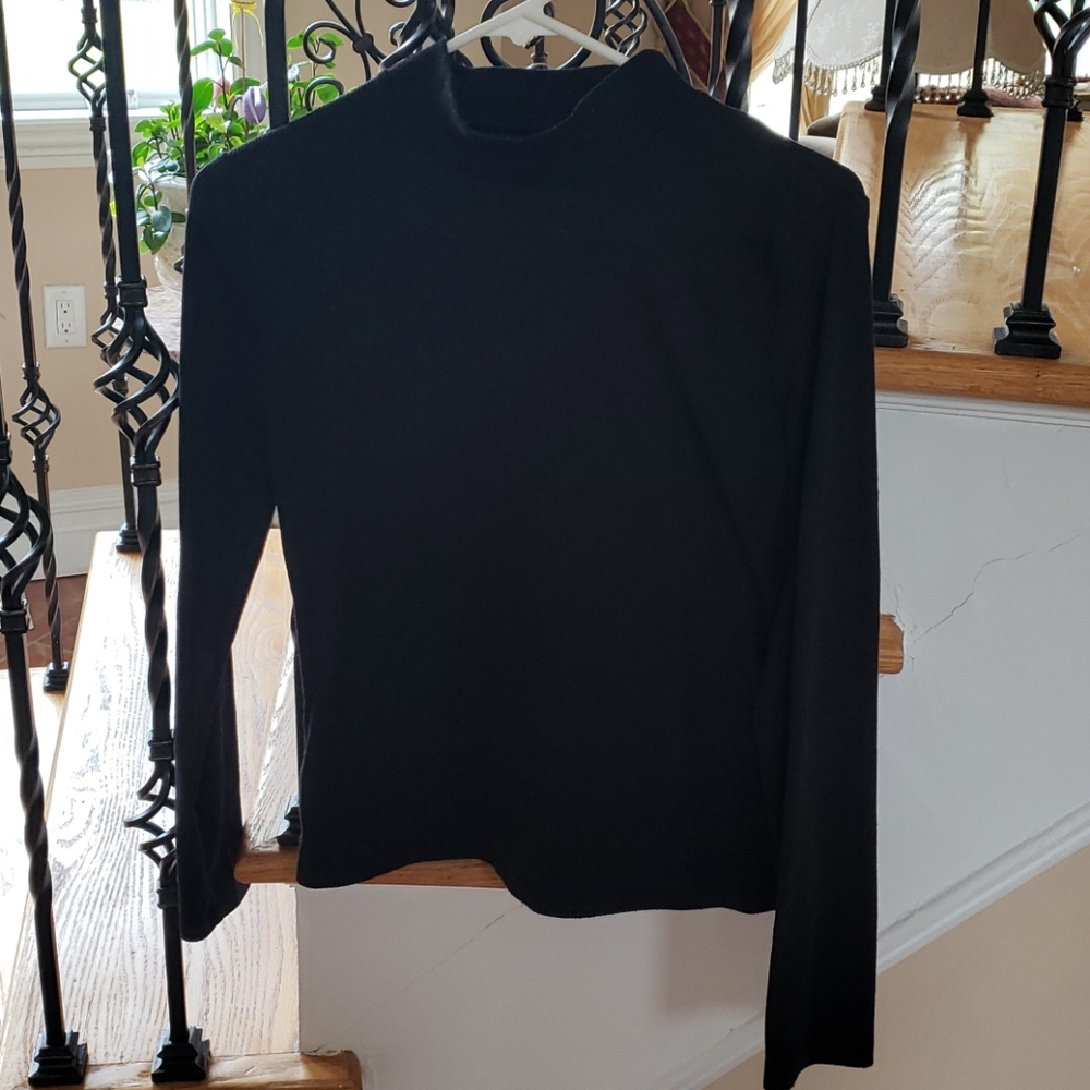 Plain black turtleneck